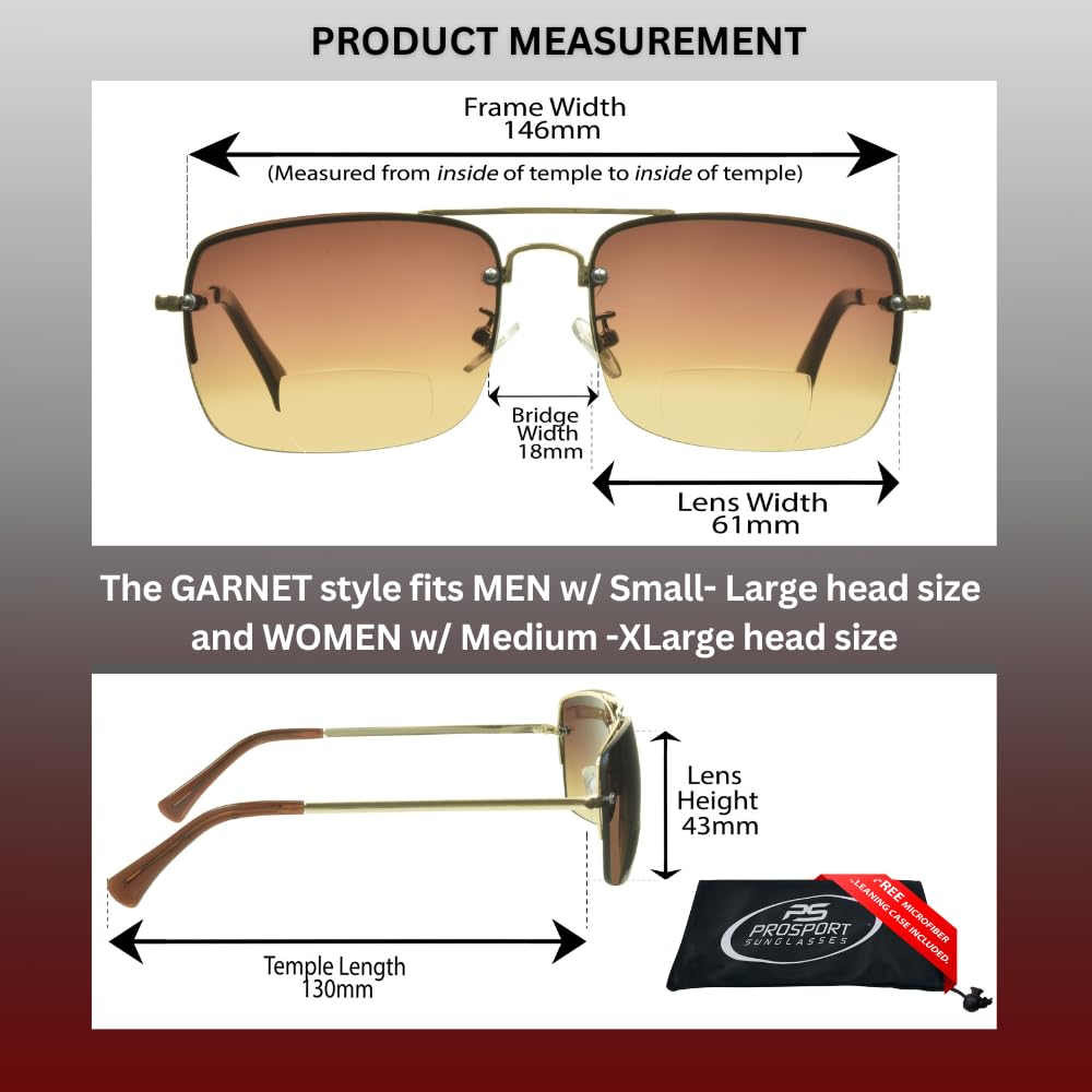ProSPORT Gradient Bifocal Sunglasses for Men & Women - Polarized Aviator Reading Glasses with UV Protection | Perfect for Driving, Fishing & Outdoor Activities