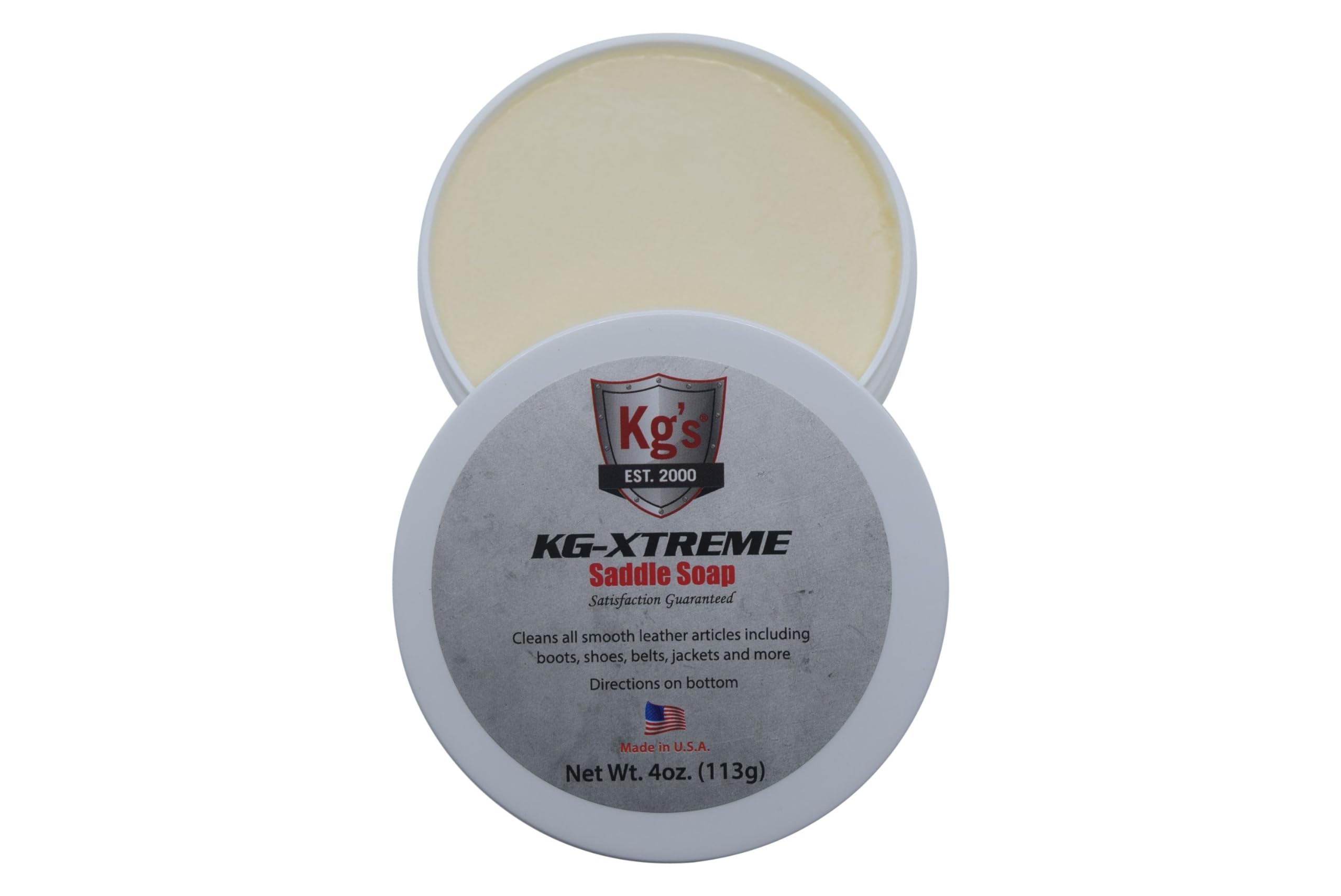 Kg's XTREME Saddle Soap – Premium Leather Cleaner & Conditioner for Saddles, Boots & Bags | Restores & Protects Smooth Leather | 4 Oz | Ideal for Equestrian Gear, Motorcycle Seats & Leather Care Kits