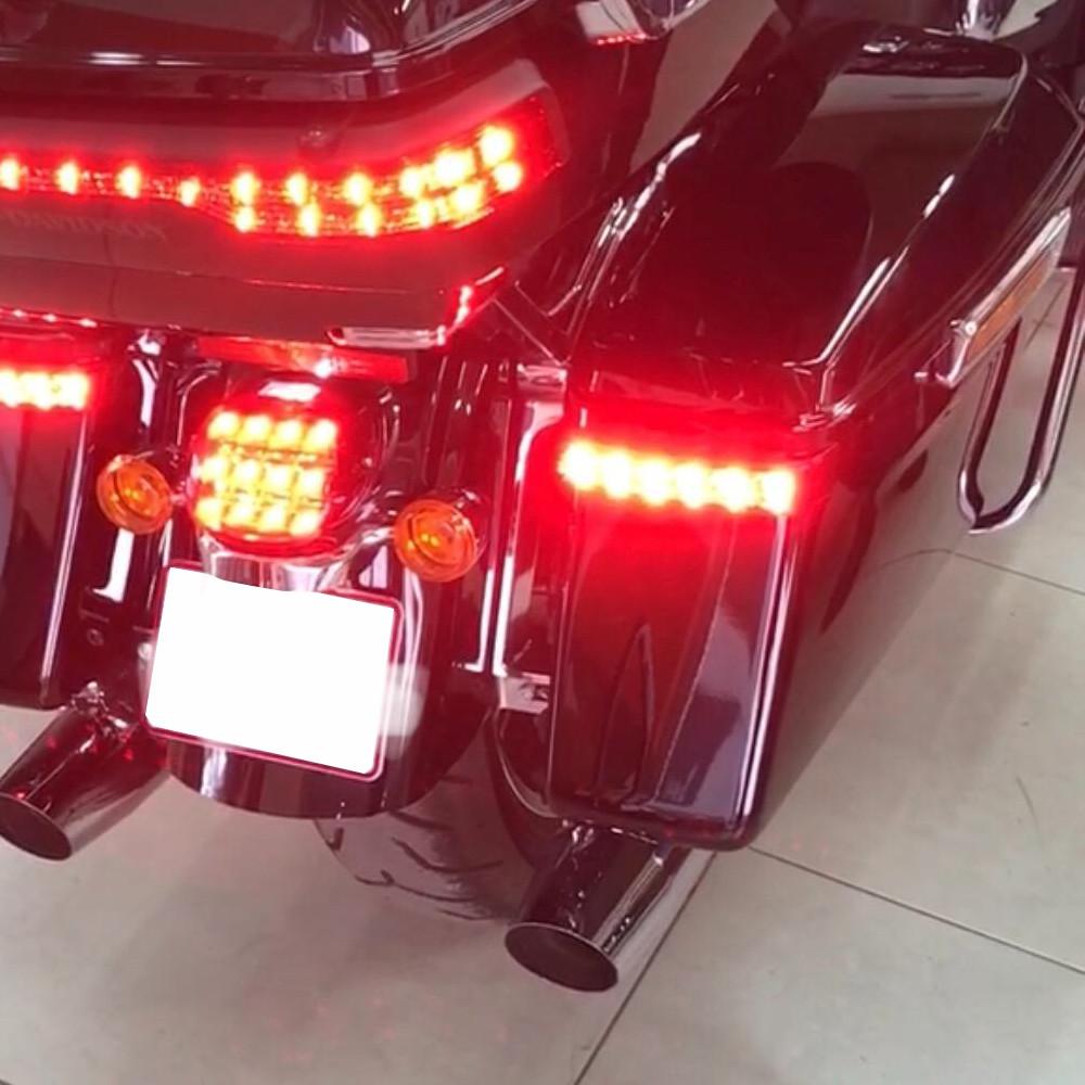 Eagle Lights Saddlebag LED Tail Lights with Turn Signals, Running Lights & Brake Lights for 2014-2023 Harley Davidson Touring Models - Enhanced Visibility & Safety for Night Riding & Long-Distance Motorcycle Tours