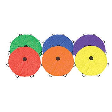 Vibrant 6-Foot Solid Color Play Parachute Set of 6 - Perfect for Kids Outdoor Games, Gym Class Activities & Team Building Exercises