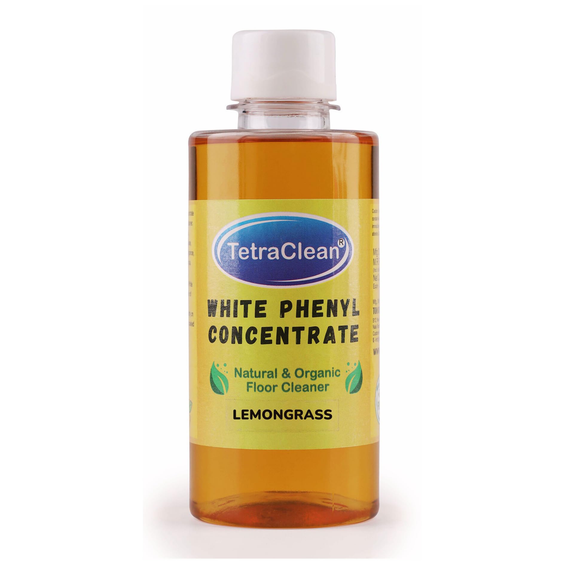 **TetraClean Lemongrass White Phenyl Concentrate 250ml | Natural & Organic Floor Cleaner with Fragrance Oil | Makes 8-10 Liters of Disinfectant | Surface Cleaner & Stain Remover | Ideal for Homes, Offices & Hospitals**