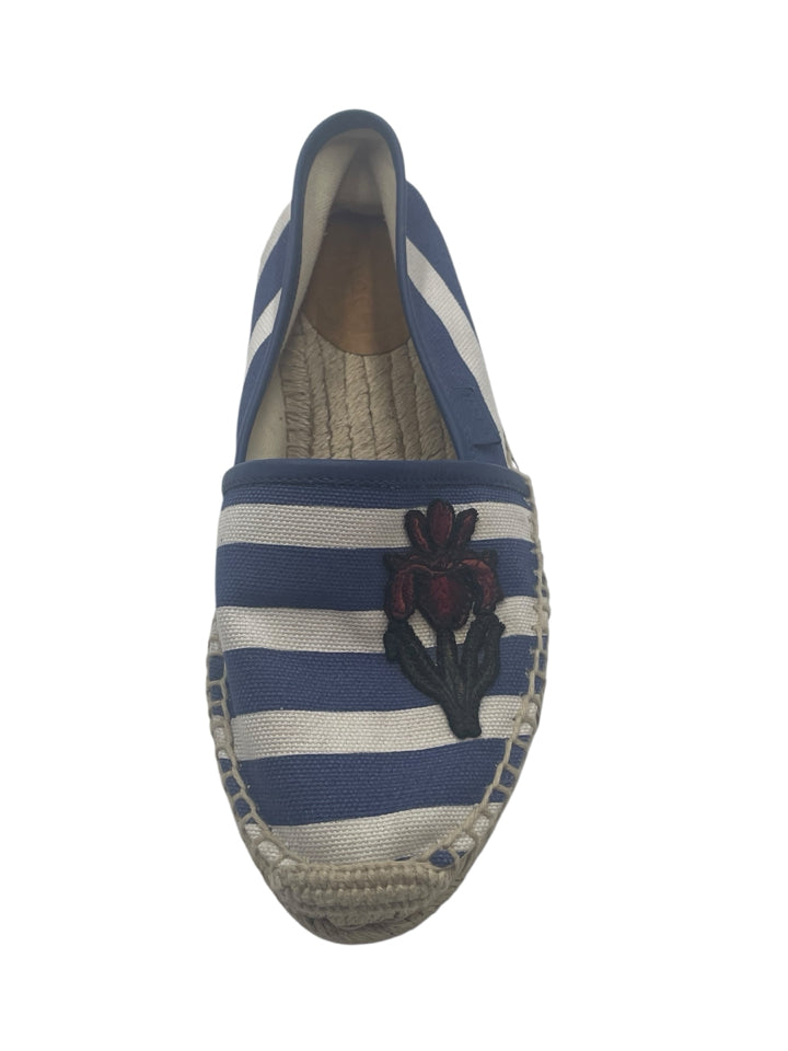 Gucci Embroidered Bee Striped Espadrilles for Women - Size 37 (US 7) | Stylish Summer Flats for Casual Outings, Beach Vacations & Fashionable Everyday Wear