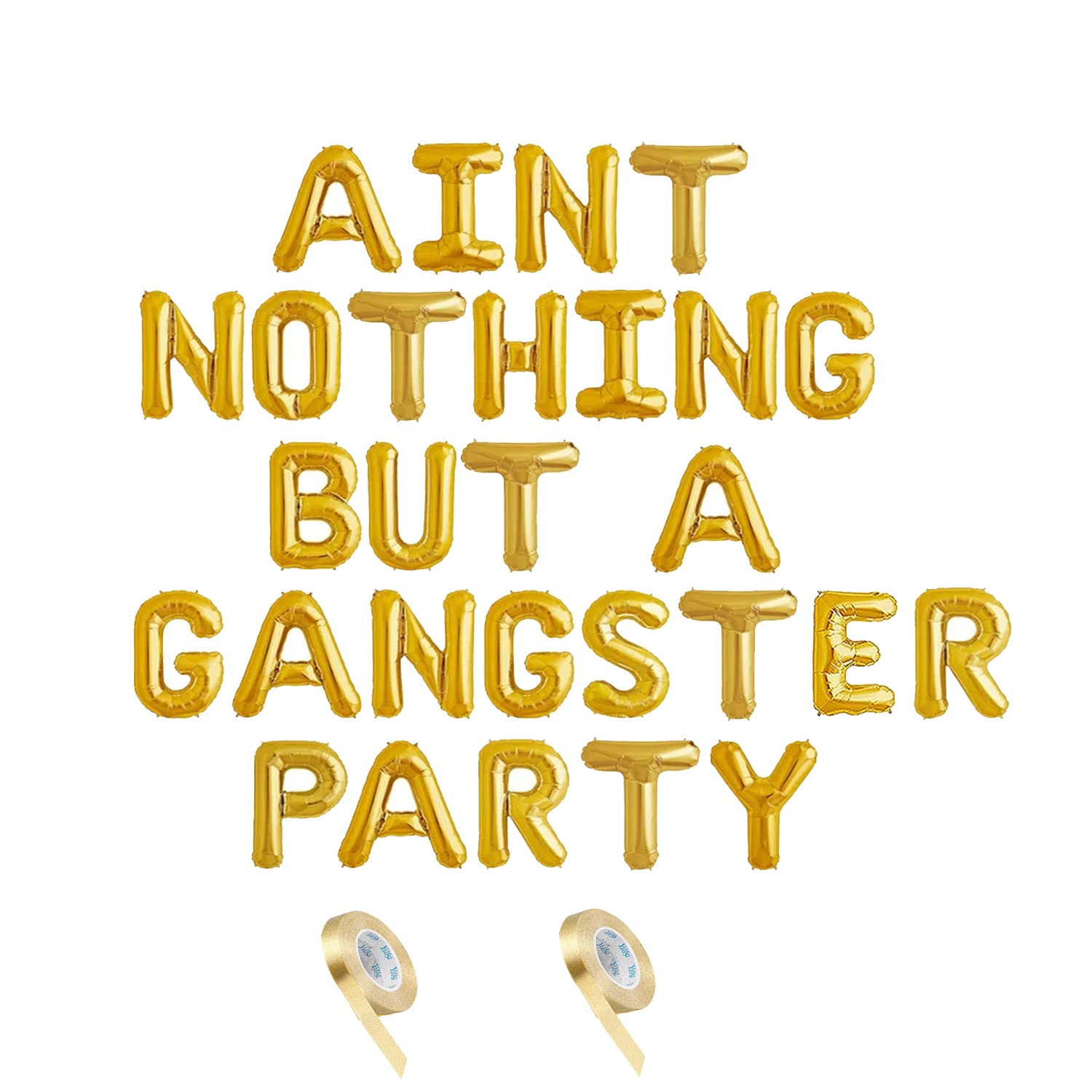 90s Gangster Party Decorations - Gold Disco Balloon Banner for Hip Hop Themed Birthday, 90s Disco Party Supplies | Perfect for Gangster Themed Parties, 90s Retro Events & Hip Hop Celebrations