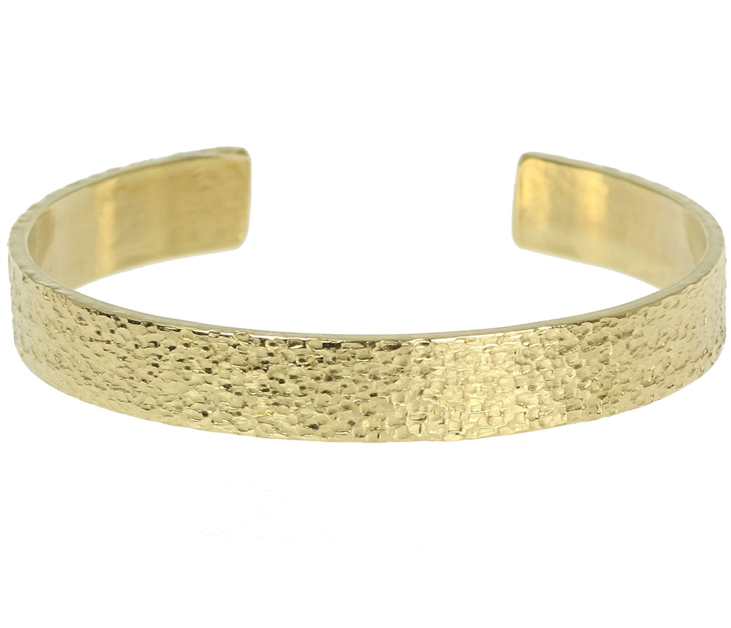 10mm Wide Textured Nu Gold Tone Brass Cuff Bracelet for Women - Elegant Boho Jewelry for Parties, Weddings & Everyday Wear