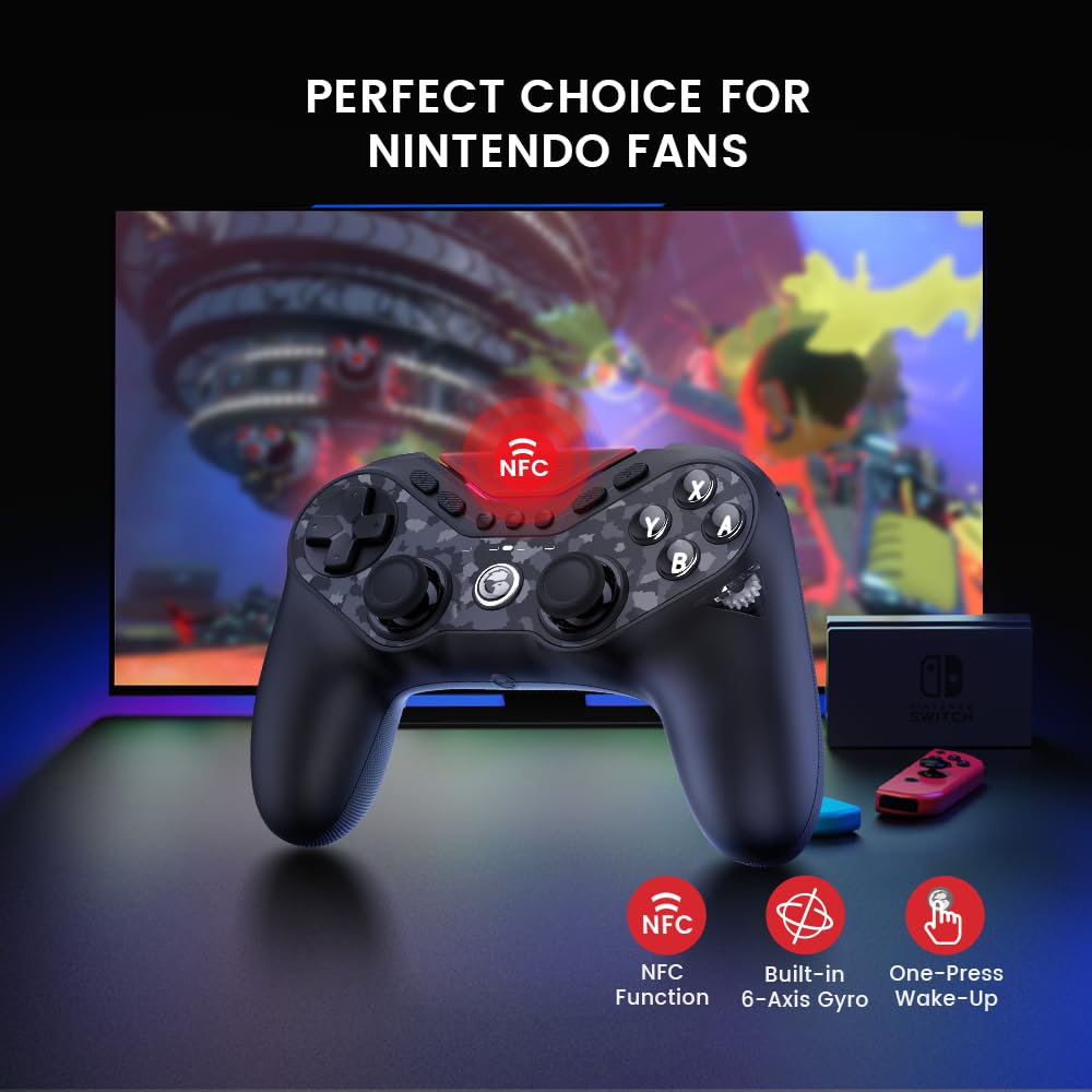 GameSir Tarantula Pro Wireless Gaming Controller for Nintendo Switch, PC, iOS & Android - Bluetooth 5.0/2.4G/Wired Mode with Charging Dock - Ergonomic Design for Long Gaming Sessions at Home or On-The-Go
