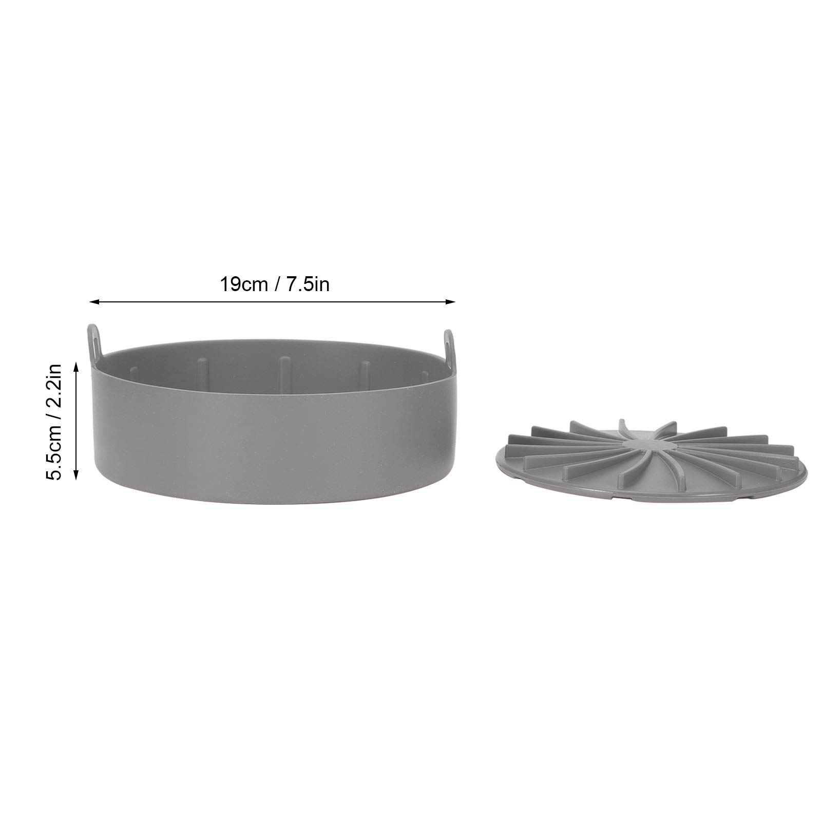 01 Air Fryer Silicone Pot - Universal Non-Stick Air Fryer Basket Liner for Easy Cleaning | Reusable Oven Accessory | Fits Most Air Fryers | Perfect for Cooking, Baking & Meal Prep (Gray)