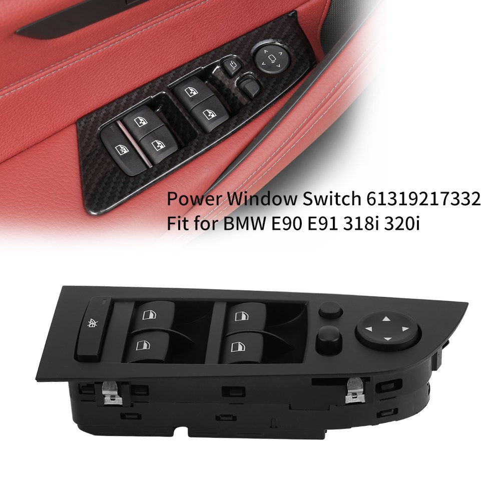Aramox Universal Car Power Window Control Switch - Compatible with BMW E90 E91 318i 320i (2005-2012) - Electric Master Power Push Button for Smooth Window Operation - Perfect for Daily Commute & Road Trips