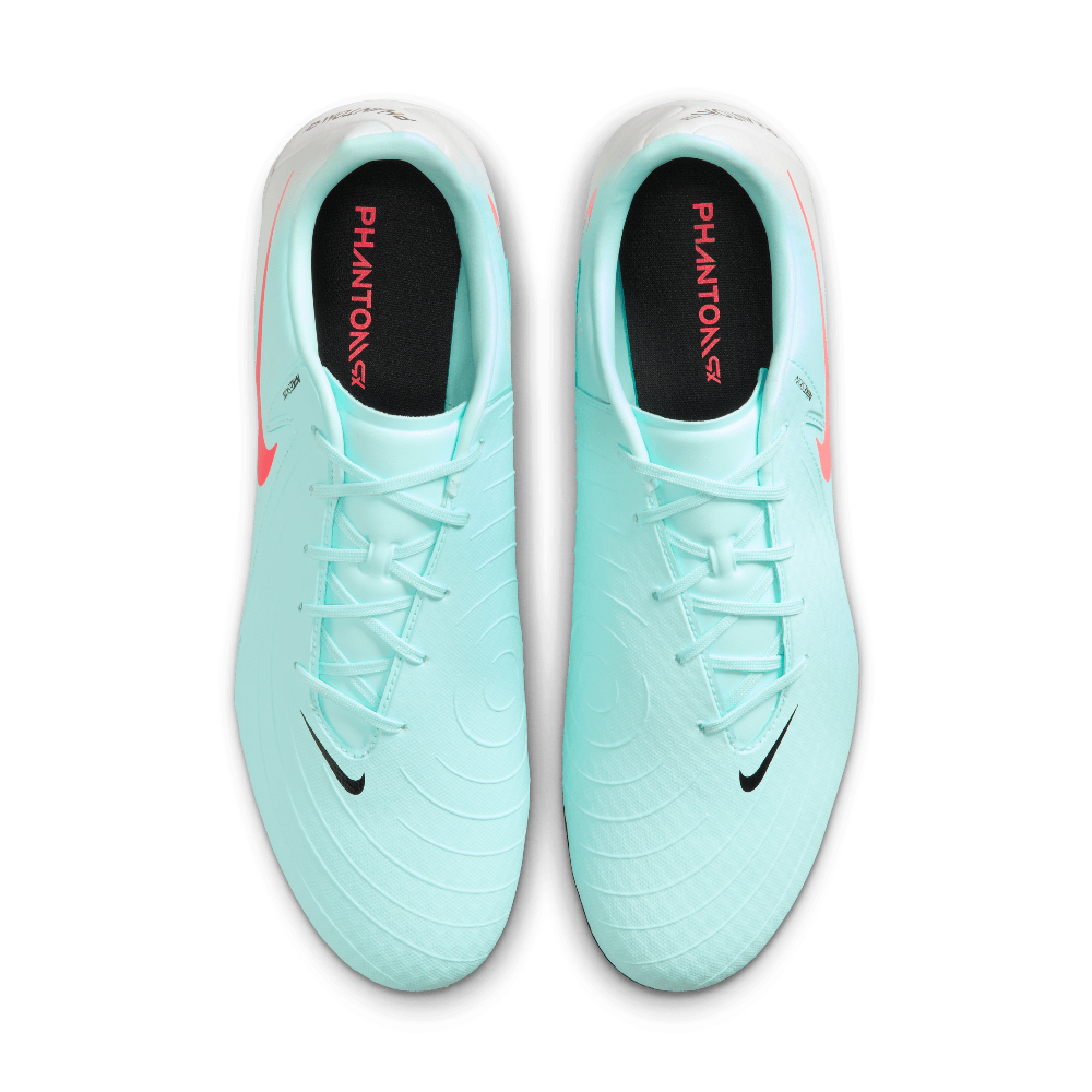 Nike Phantom GX 2 Academy FG/MG Soccer Cleats for Men - Mint/Atomic Red/Black - Firm Ground & Artificial Grass Football Shoes for Training & Matches