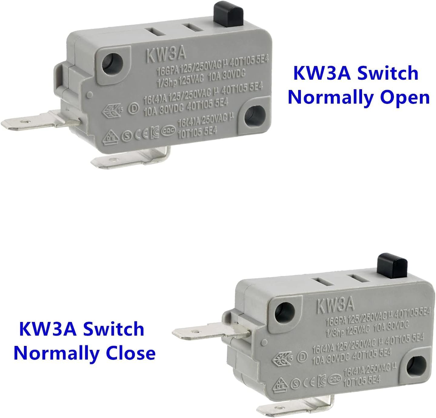 BOJACK KW3A 16A 125/250V Microwave Oven Door Switch - Replacement Part (2 Normally Closed + 2 Open Switches) - Compatible with Most Microwave Brands - Perfect for DIY Repair & Maintenance