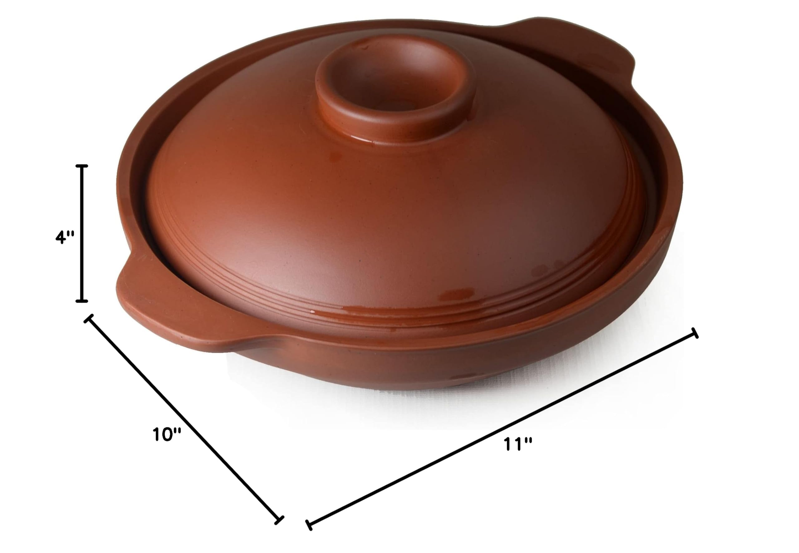 Premium Heat-Resistant Ceramic Casserole Pot with Lid - 45oz Red Clay Soup Bowl for Cooking, Baking & Serving - Perfect for Soups, Stews, Casseroles & Family Dinners