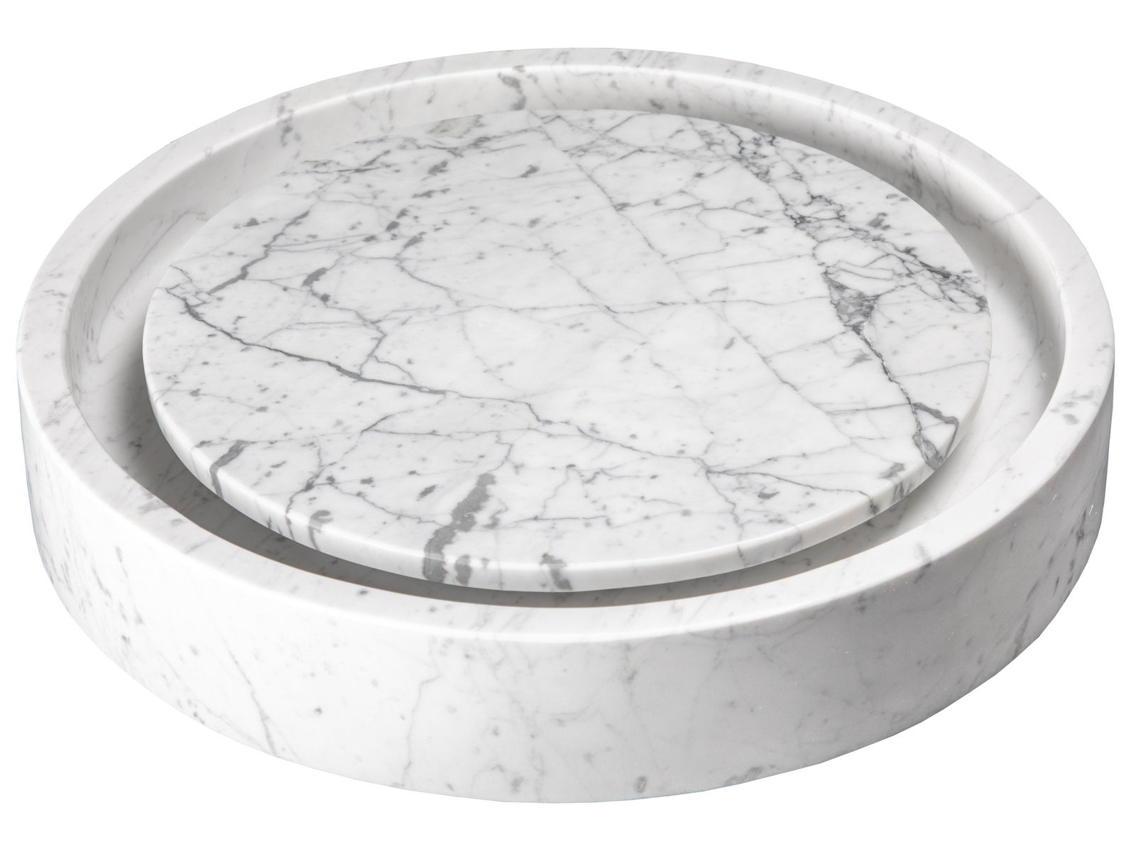 Round Infinity Pool Sink - Premium Carrara Marble Vanity Bathroom Sink for Modern Luxury Homes & Spa Resorts