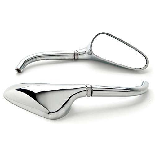 Krator Chrome Motorcycle Golf Club Mirrors with Free Adapters - Compatible with Victory Cross Country | Enhanced Rear View for Cruisers & Touring Bikes