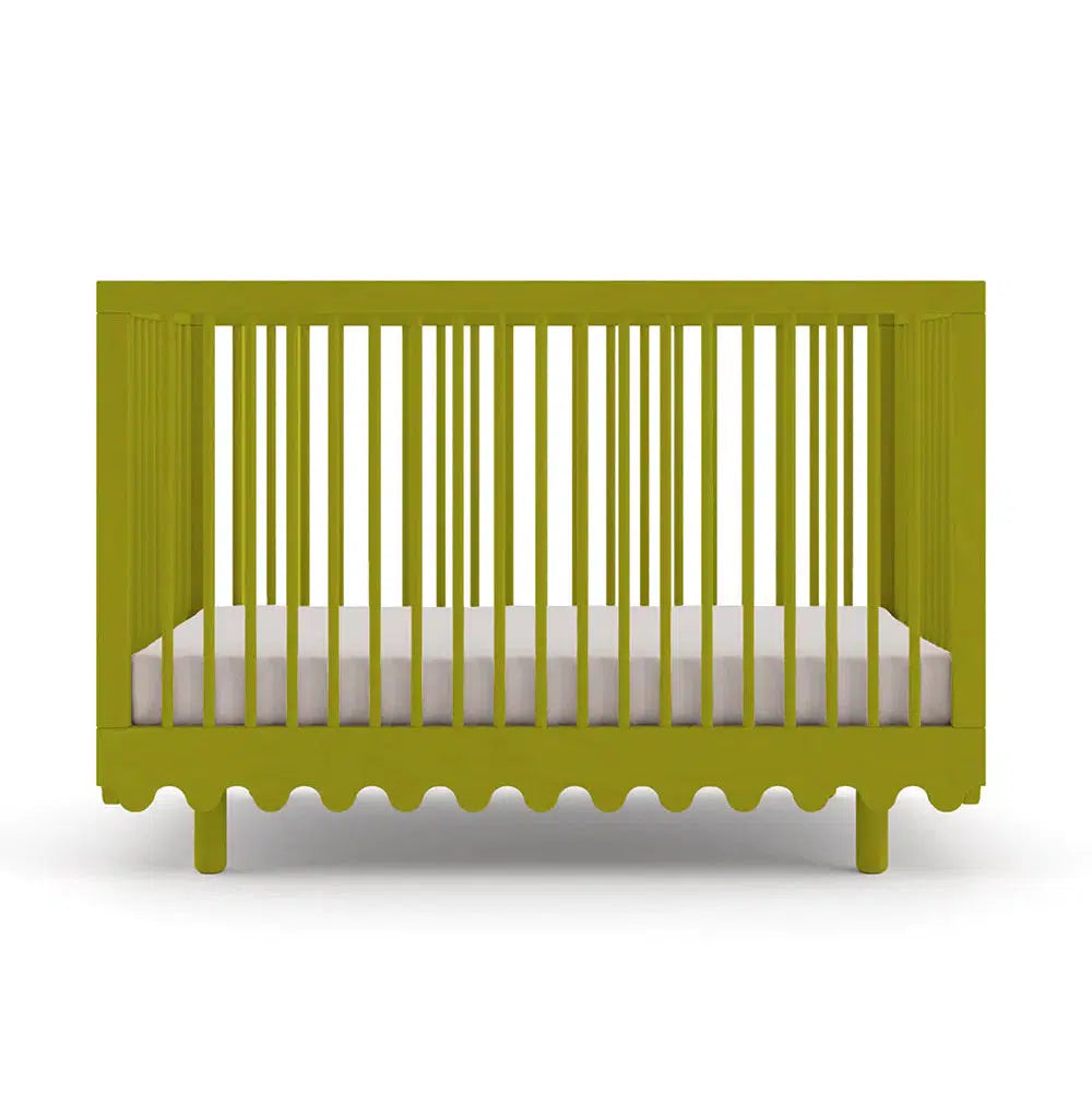 Oeuf Moss Crib in Peapod Green - Modern Eco-Friendly Baby Crib for Nursery & Bedroom Decor
