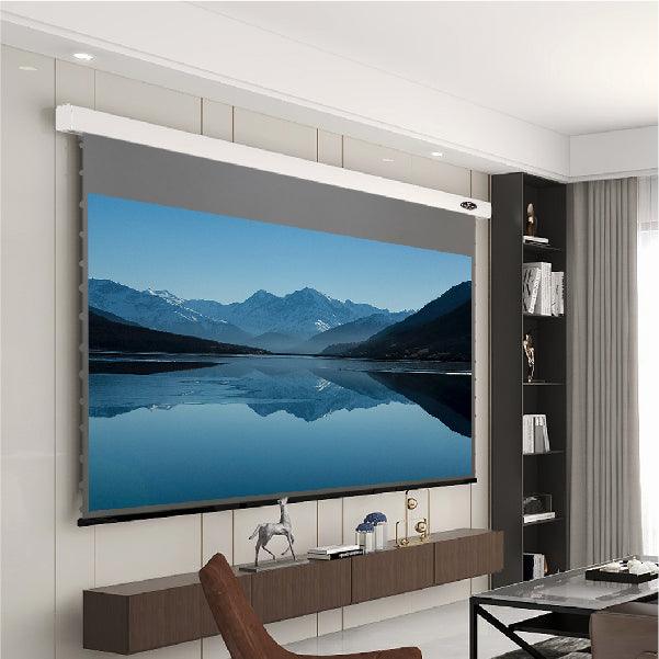 VIVIDSTORM 3D ALR Slimline Motorized Tension Projector Screen - High Gain Obsidian Long Throw Screen for Home Theater & 3D Movies | Perfect for Living Rooms, Media Rooms & Home Cinemas