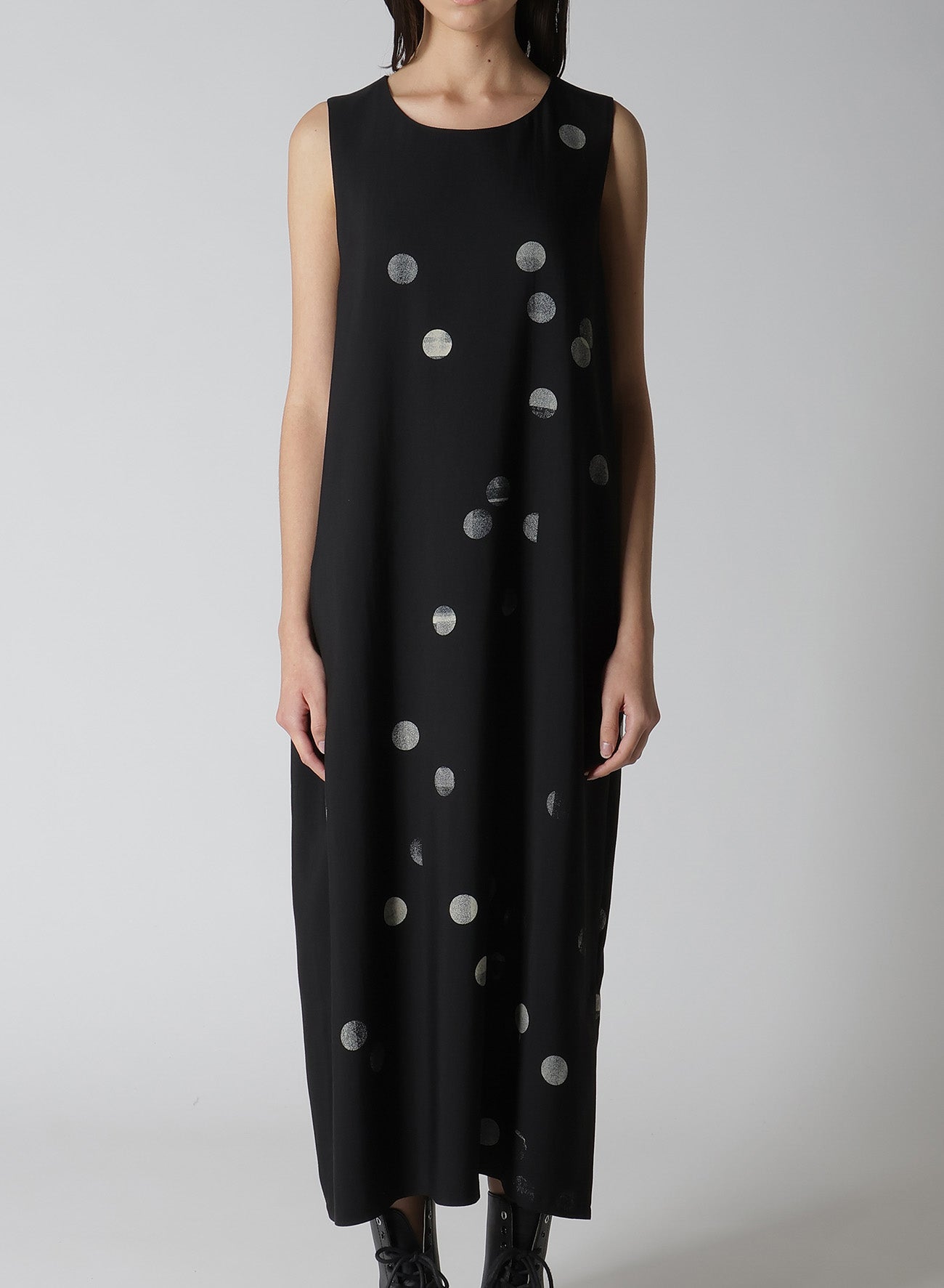 Stylish CU/RY Gabardine Dot Sleeveless Dress for Women - Perfect for Summer Outfits, Office Wear & Casual Occasions