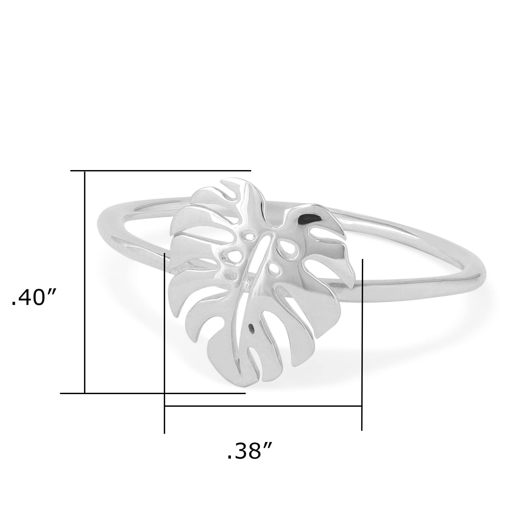 Boma Jewelry Sterling Silver Monstera Leaf Ring for Women - Elegant Nature-Inspired Handmade Jewelry - Perfect for Everyday Wear, Gifts & Boho Fashion