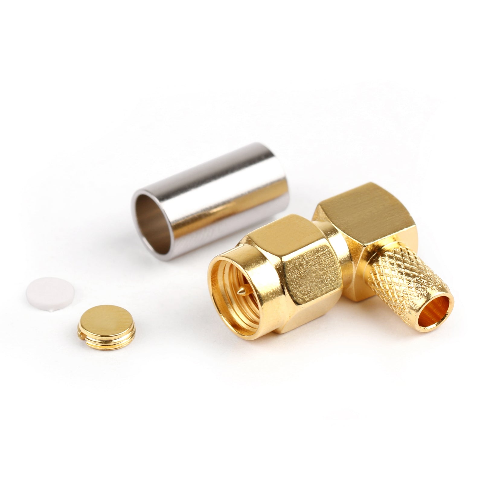 10Pcs SMA Male Right Angle RF Connector for RG58 RG142 RG400 LMR195 Coaxial Cable - Perfect for Ham Radio, CCTV, and Antenna Installations