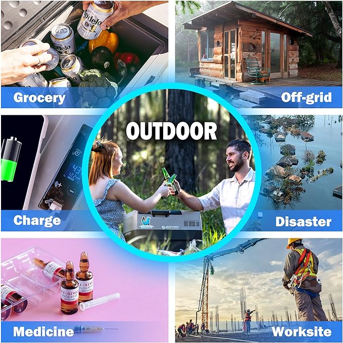 Acopower 30/32 Quarts Portable Battery Fridge with Solar Panel - Perfect for Camping, Road Trips & Outdoor Adventures