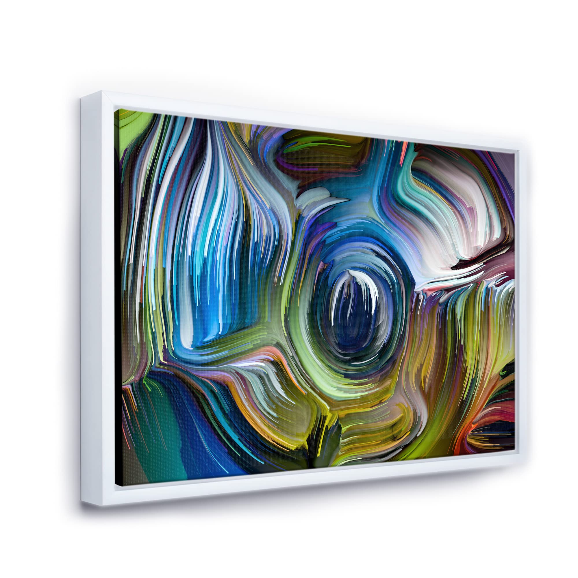 DesignQ Colour Fusion - Modern Framed Canvas Wall Art Print for Living Room, Bedroom & Office Decor | Abstract Painting Home Decoration