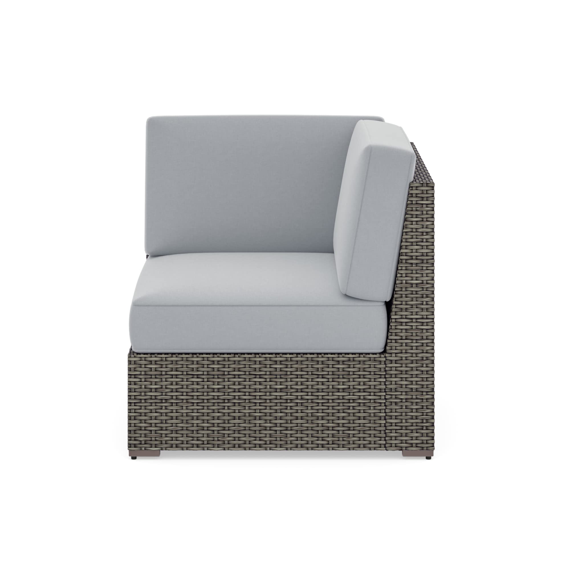 Homestyles 6801-12 Boca Raton Outdoor Sectional Side Chair - Weather-Resistant Grey/Brown Patio Furniture for Poolside, Garden & Backyard Relaxation