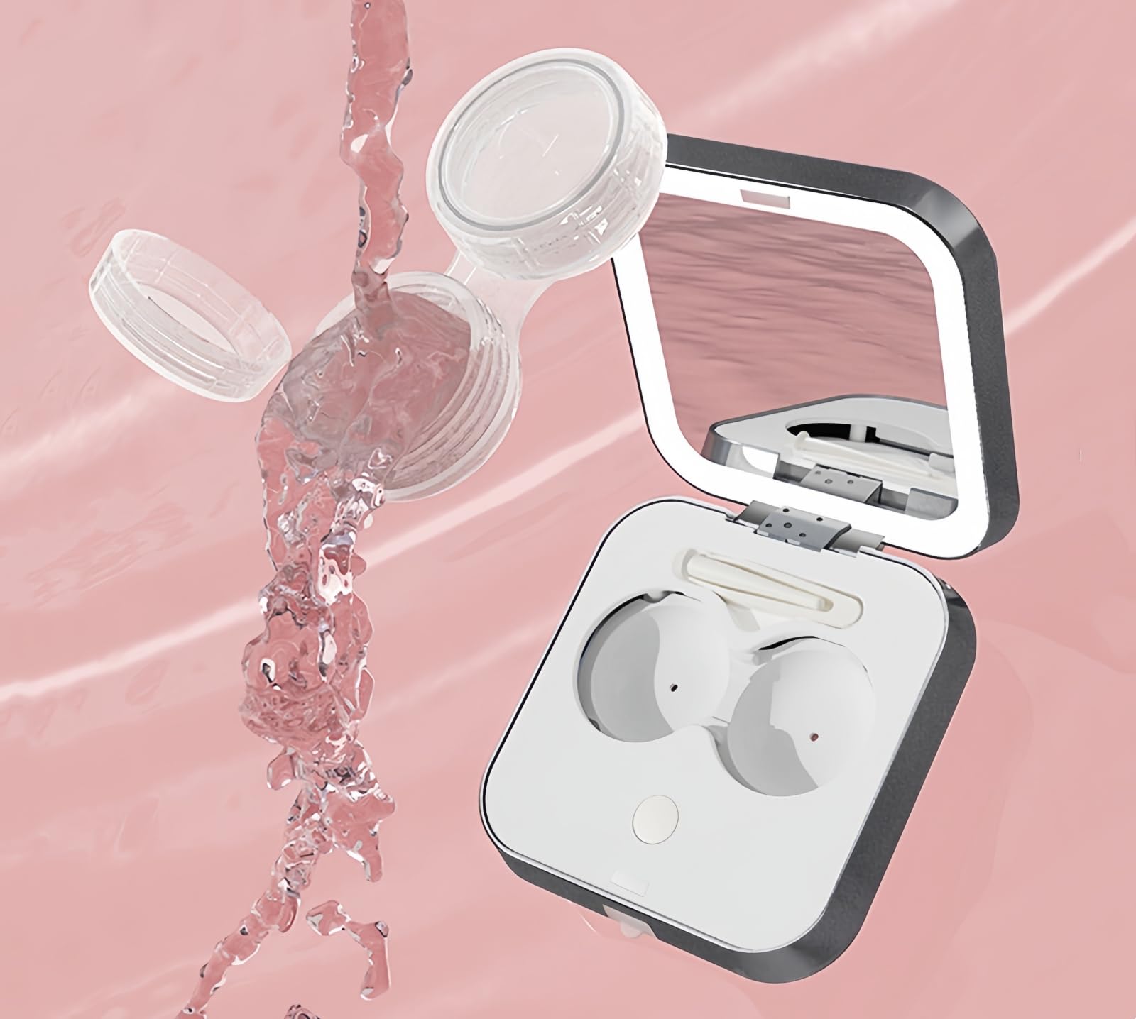 Portable Ultrasonic Contact Lens Cleaner Machine with USB Charger & LED Light - Compact Travel-Friendly Lens Case for Daily Use | Perfect for Travel, Home, and Office Use