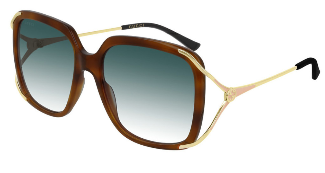 Gucci GG0647S 003 Havana/Green Women's Fashion Sunglasses - UV Protection & Stylish Accessory for Summer Outfits, Beach Vacations & Outdoor Activities