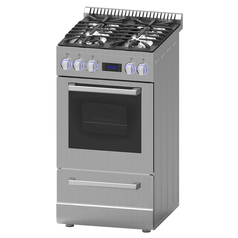 Avanti 20-Inch Elite Freestanding Gas Range DGR20P3S - Professional Stainless Steel Stove for Small Kitchens & Apartments - Perfect for Baking, Roasting & Everyday Cooking