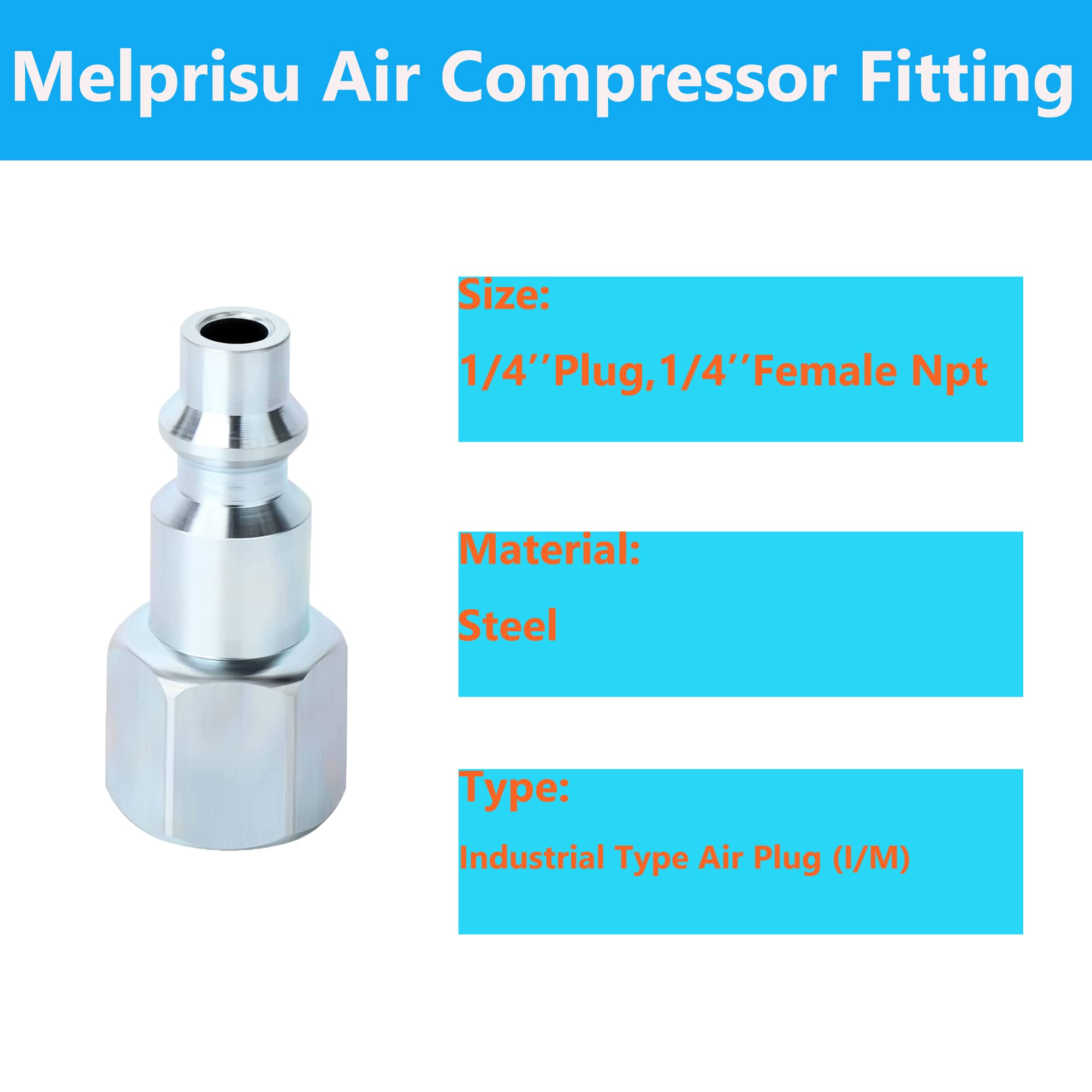 1/4 Inch NPT Steel Air Compressor Quick Connect Adapter - 10PCS Industrial Grade Female Air Hose Fittings for Pneumatic Tools, Workshop & Garage Use
