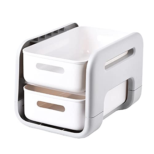 2-Tier Desktop Organizer for Office & Home - Multi-Purpose Storage Box for Kitchen, Makeup, Jewelry & Accessories - Perfect for Workspace, Vanity & Closet Organization