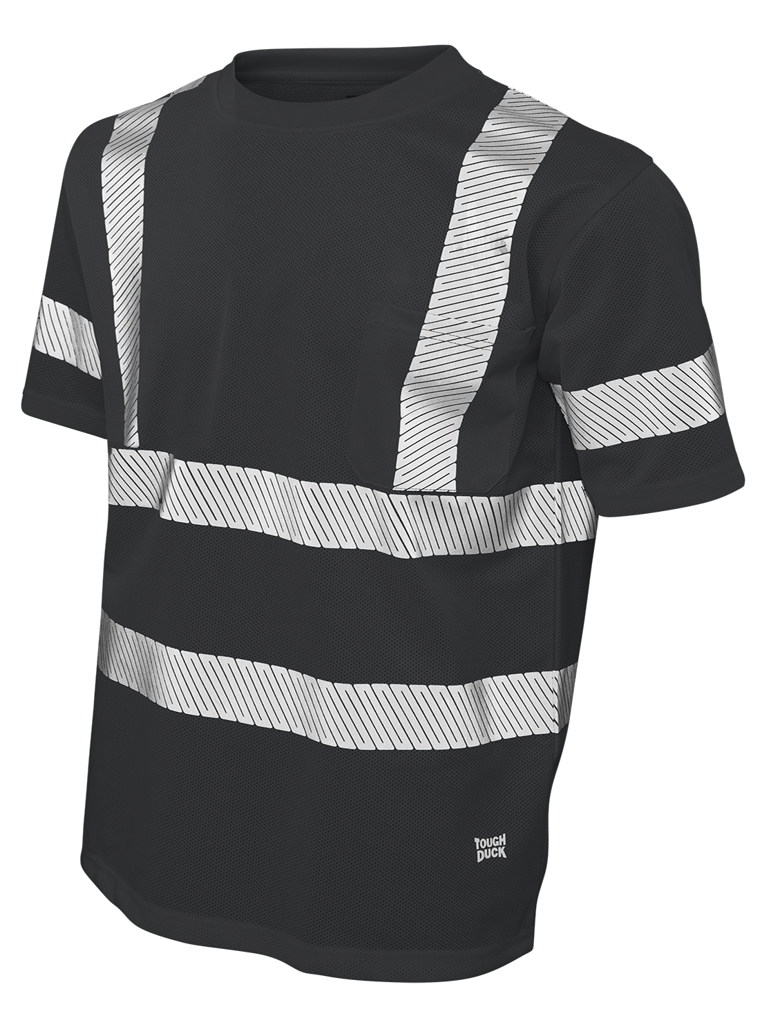 Tough Duck MicroMesh Short Sleeve Hi-Visibility Safety T-Shirt with Pocket ST07 - High Visibility Workwear for Construction, Roadwork & Outdoor Safety