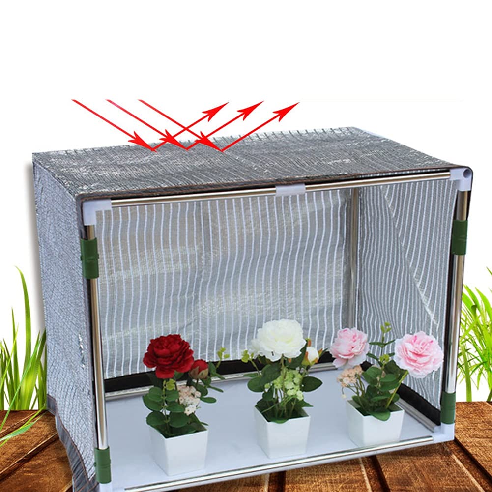 Portable Mini Greenhouse for Succulents - 150x80x80cm Rainproof & Cold-Resistant Plastic Shed with Zipper for Balcony, Indoor & Outdoor Gardening (Silver)
