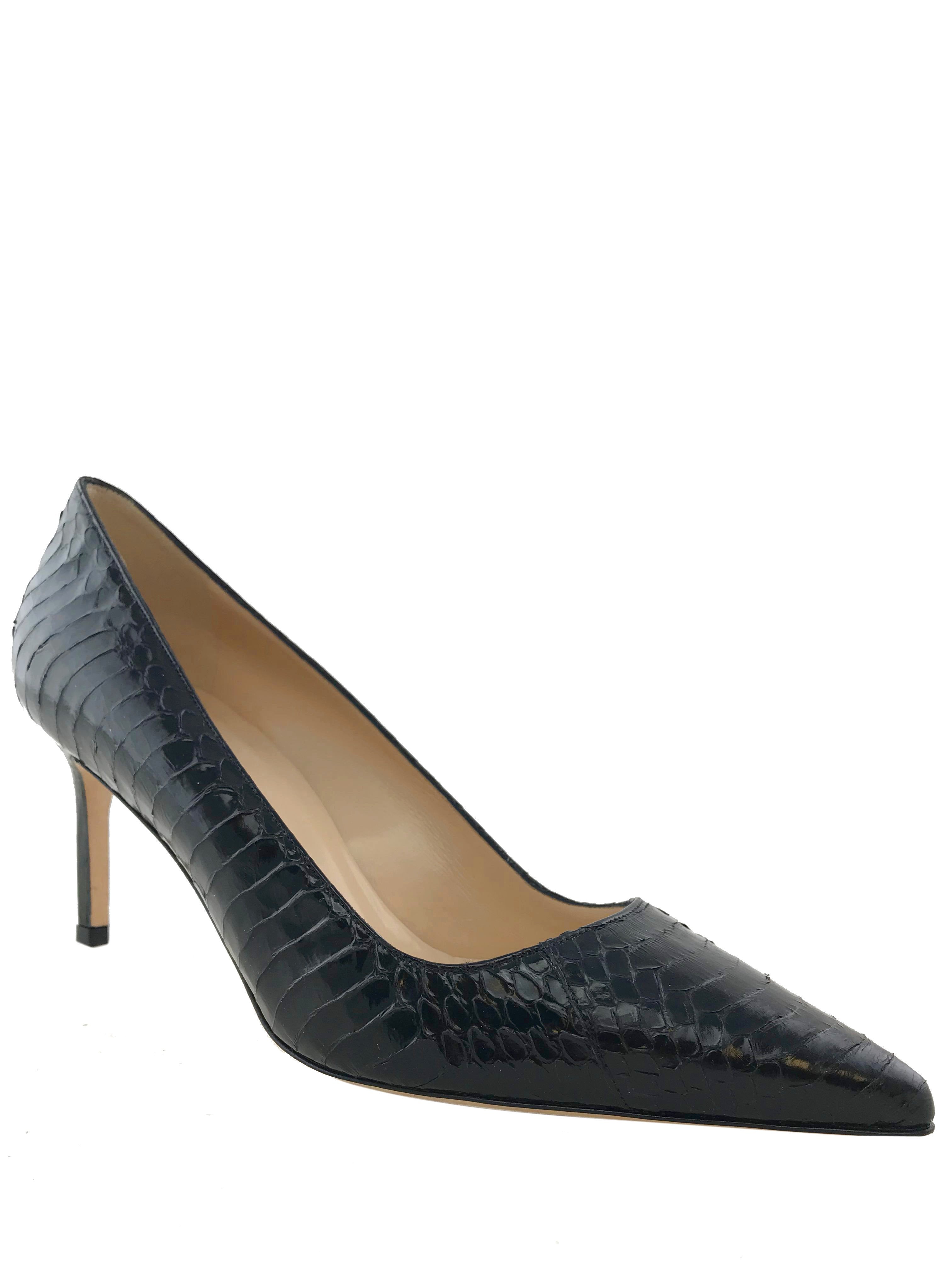 Manolo Blahnik BB Pumps Women's Size 7 - Genuine Snakeskin Heels for Weddings, Parties & Special Occasions