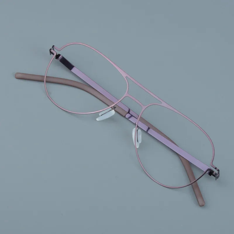 Aimee Unisex Full Rim Oval Double Bridge Steel Eyeglasses 14052 - Stylish & Durable Eyewear for Men & Women - Perfect for Work, Reading & Everyday Fashion