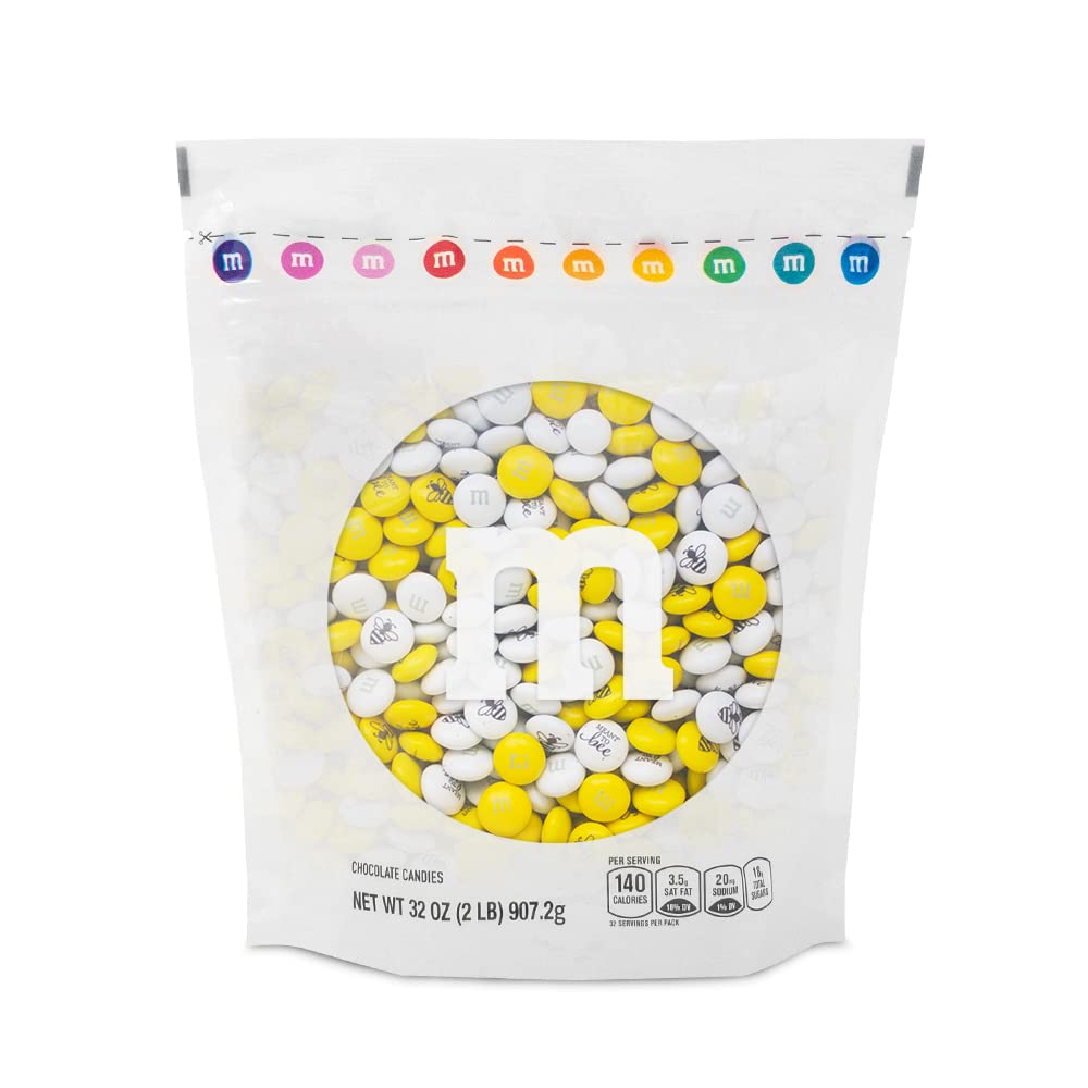 M&M’S Meant To Bee Milk Chocolate Candy - 2lbs Bulk Candy for Engagement Parties, Wedding Favors, Chocolate Gift Boxes | Perfect for Celebrations, Bridal Showers & Sweet Treat Gifts