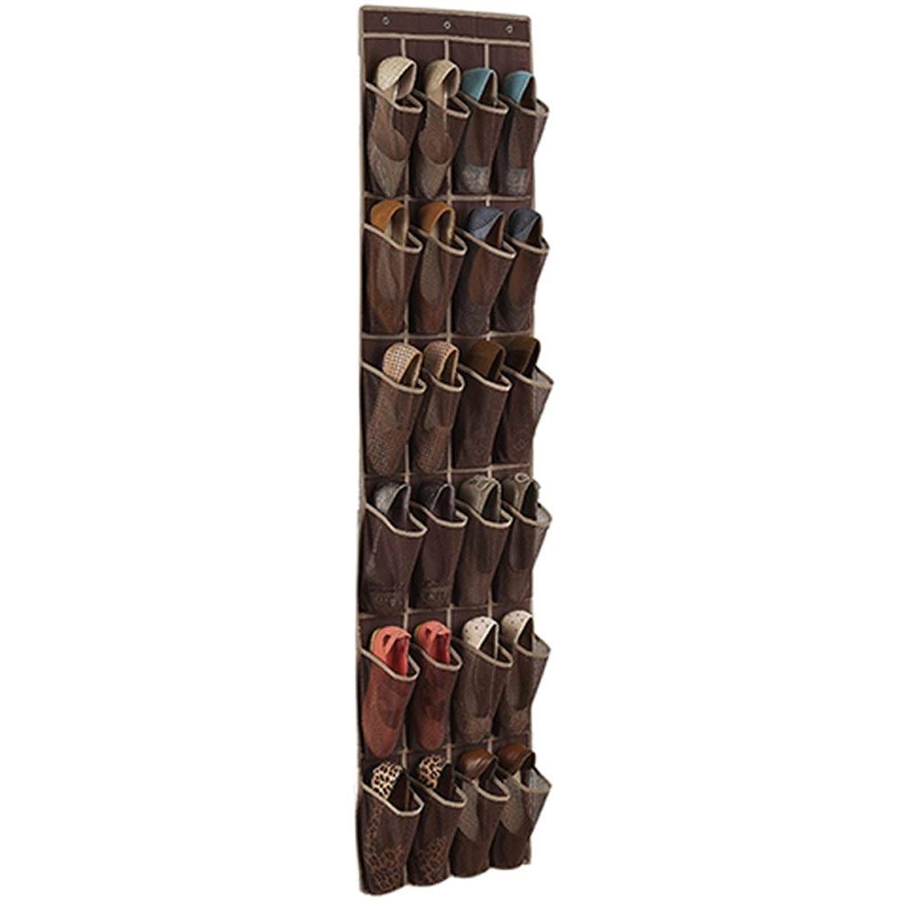 VREF Houseware 24-Grid Hanging Shoe Organizer - Over The Door Shoe Storage Rack for Closet, 4-Inch Pockets - Perfect for Small Spaces, Dorm Rooms & Apartment Organization