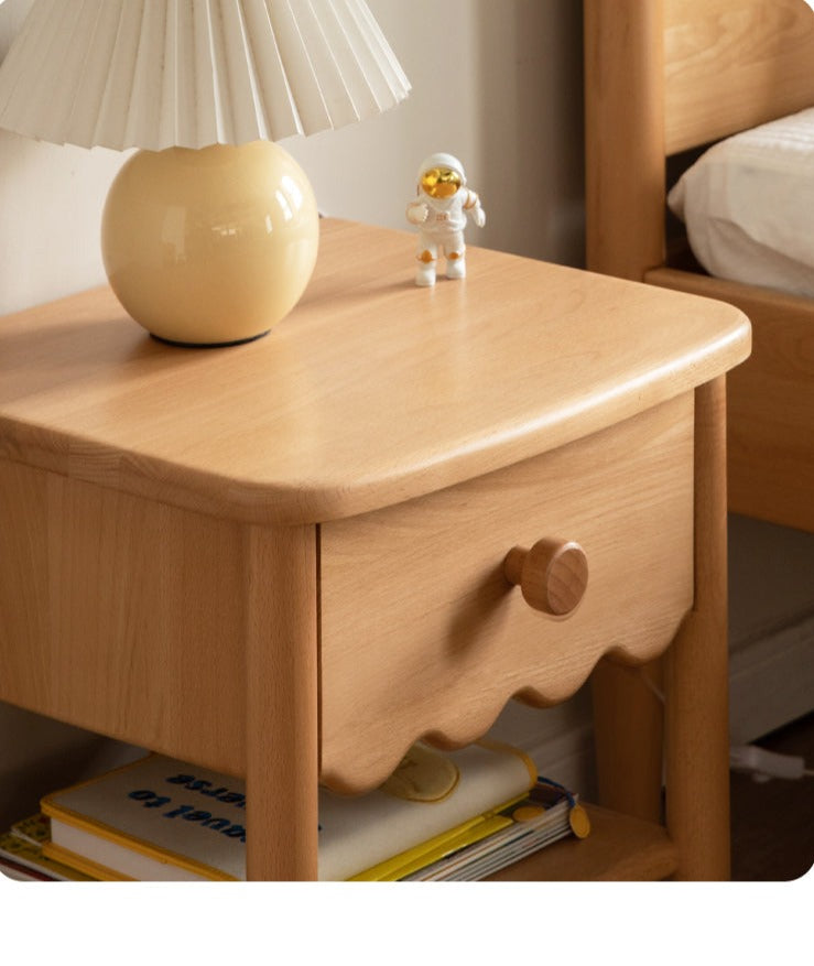 Solid Wood Nightstand - Beech or Oak Bedside Table for Bedroom, Modern & Rustic Home Decor, Durable & Stylish Furniture for Small Spaces