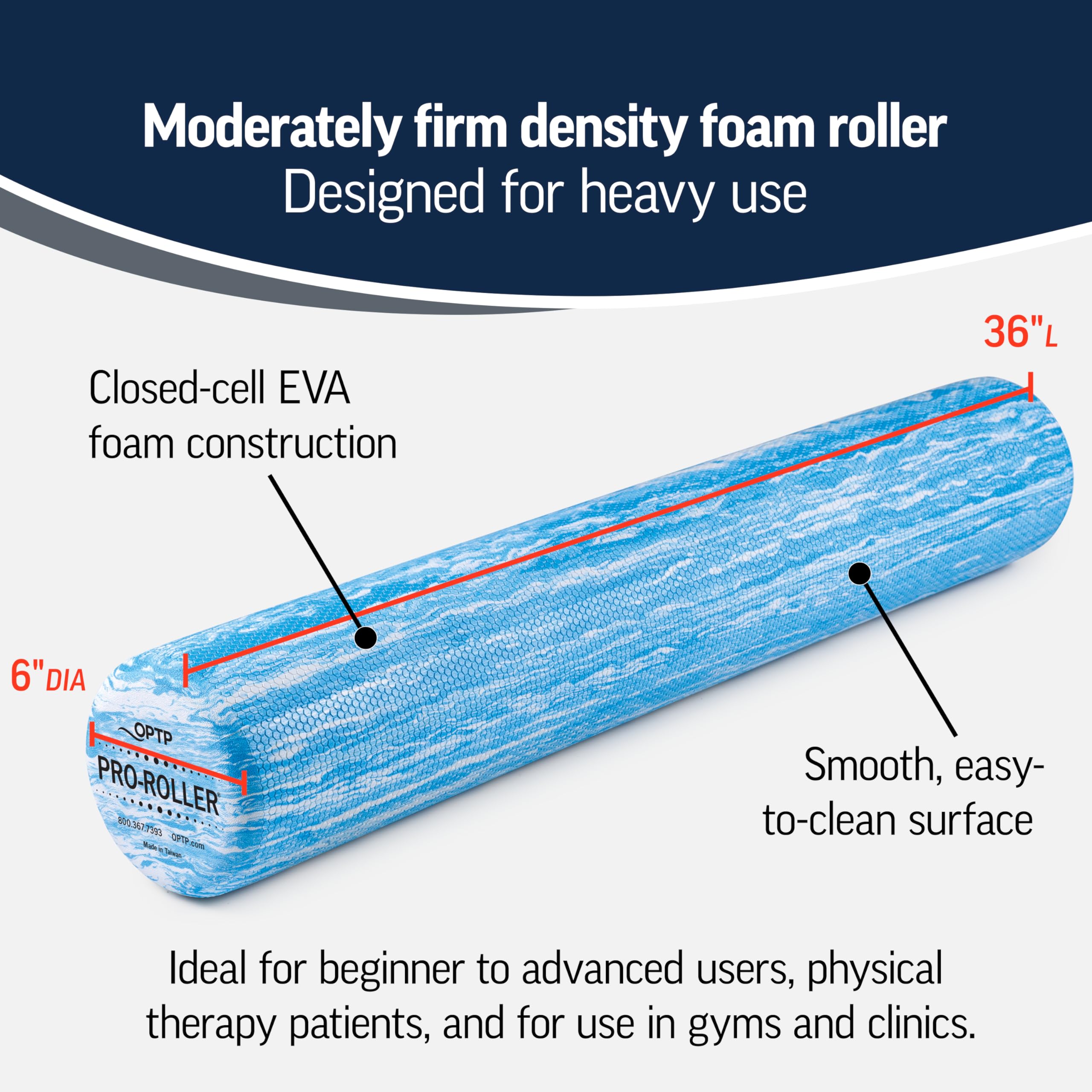 OPTP PRO-ROLLER Standard Density Foam Roller - 36