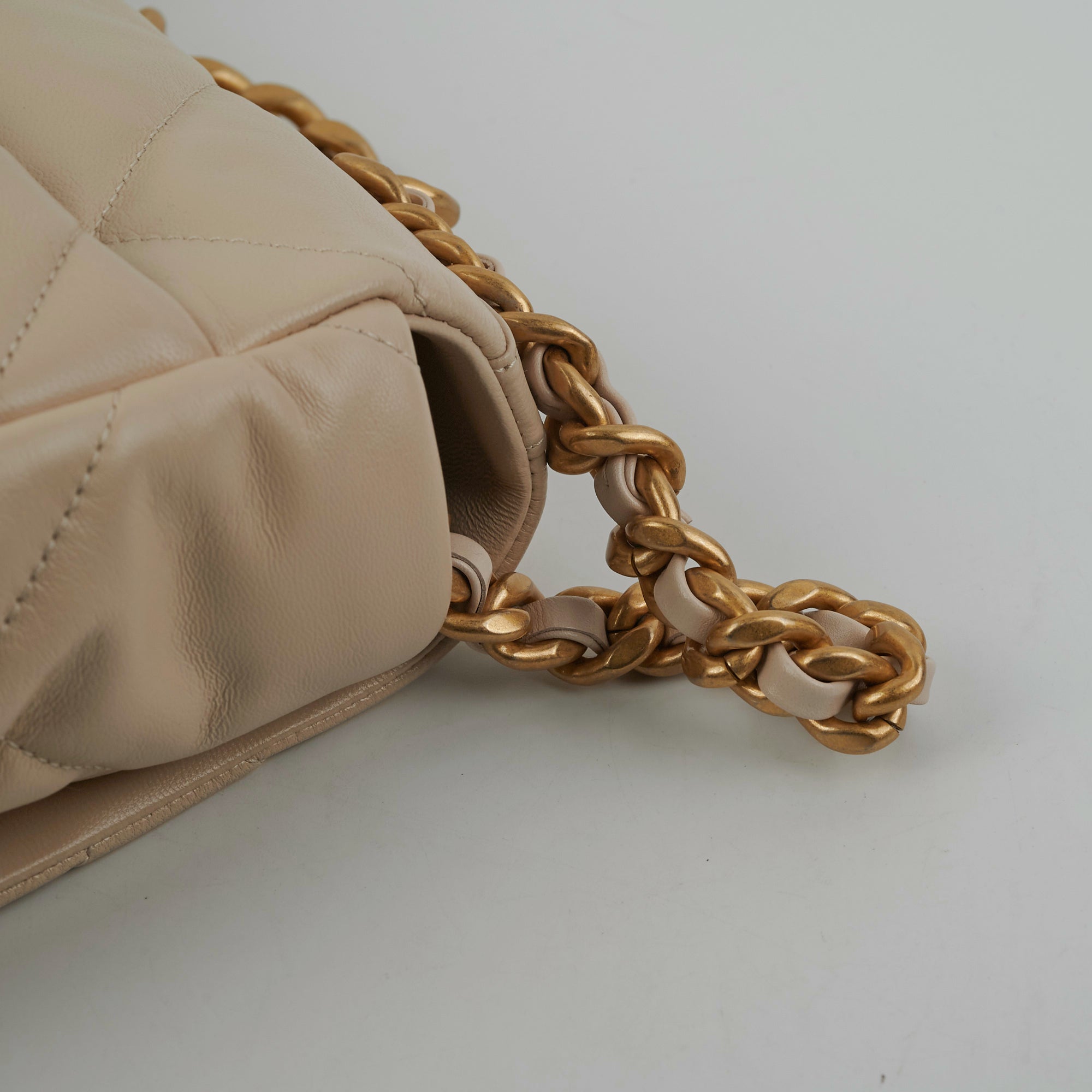 Chanel Medium/Large 19 Flap Bag in Beige - Luxury Designer Handbag for Women, Perfect for Work, Travel & Everyday Use