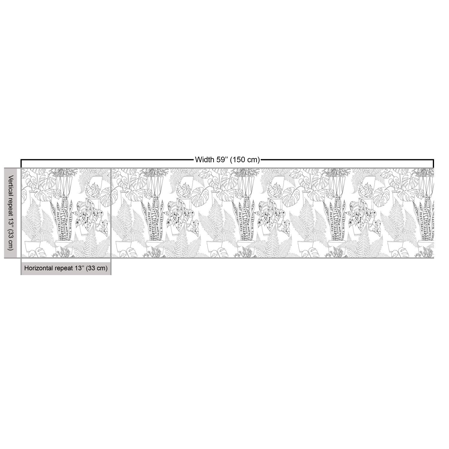 Ambesonne Exotic Foliage Fabric by The Yard - Tropical Houseplants & Monstera Leaves Print - 10 Yards Dark Grey White Upholstery Material for Sofa, Curtains & Home Decor | Perfect for Boho Chic Living Room & Bedroom Accents