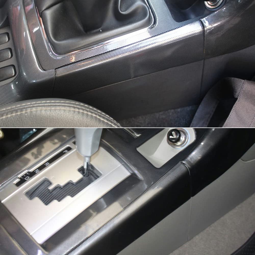Carbon Fiber Gear Console Side Strip Cover Trim for Mitsubishi Lancer 2008-2017 (2PCS) - Black Car Interior Accessories for Enhanced Style & Protection