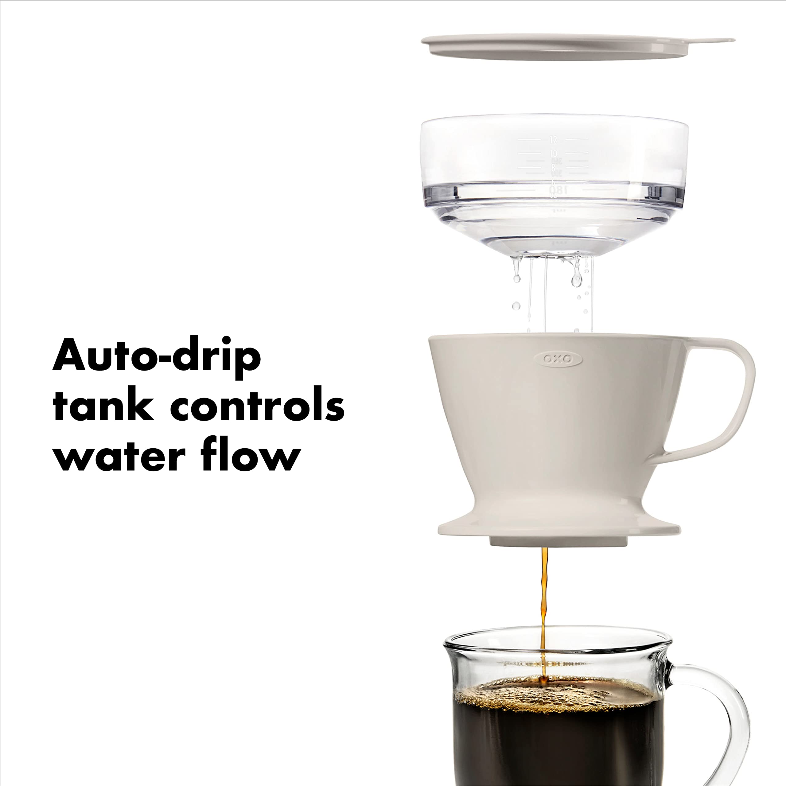 OXO Brew Single Serve Pour-Over Coffee Maker - 12 oz White Dripper for Home, Office & Travel | Perfect for Specialty Coffee Lovers & Minimalist Brewing