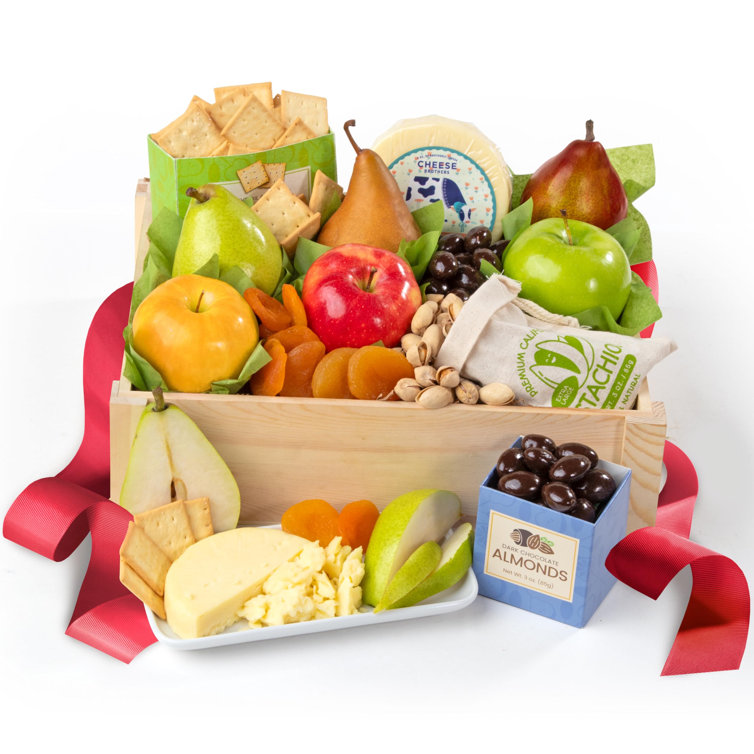 Simply Perfect Fresh & Snacks Gift Crate by Fruitfully - Premium Assorted Fruits & Gourmet Snacks Gift Box for Holidays, Birthdays & Corporate Gifting - Perfect for Office Treats, Housewarming Gifts & Special Occasions