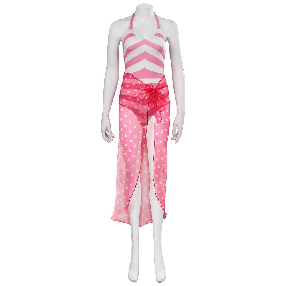 Barbie Margot Robbie Cosplay Swimsuit & Skirt Set - Women's Summer Swimwear Jumpsuit Costume for Halloween, Carnival & Pool Parties | Perfect for Cosplay Events & Beach Vacations