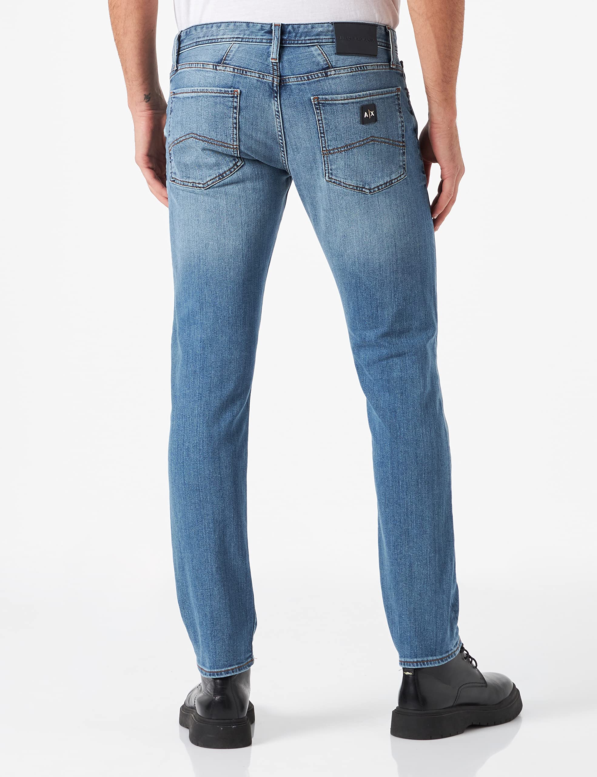Armani Exchange Men's Comfort Knit Denim Skinny Jeans - Stretch Slim Fit Casual Pants for Everyday Wear & Night Out