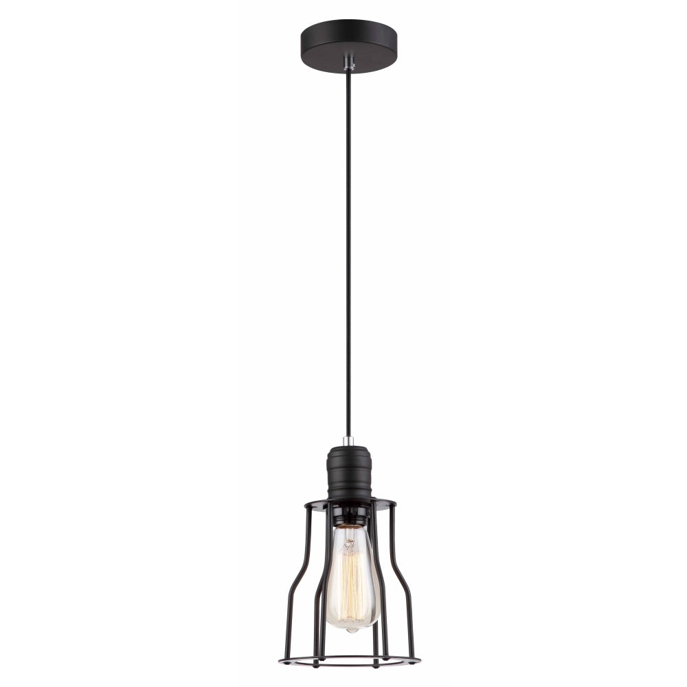 BLACKBAND Pendant Lamp - Industrial Black Wire Cage Lighting Fixture with Beer Glass Shade (156mm Diameter) for Bar, Restaurant & Modern Home Decor