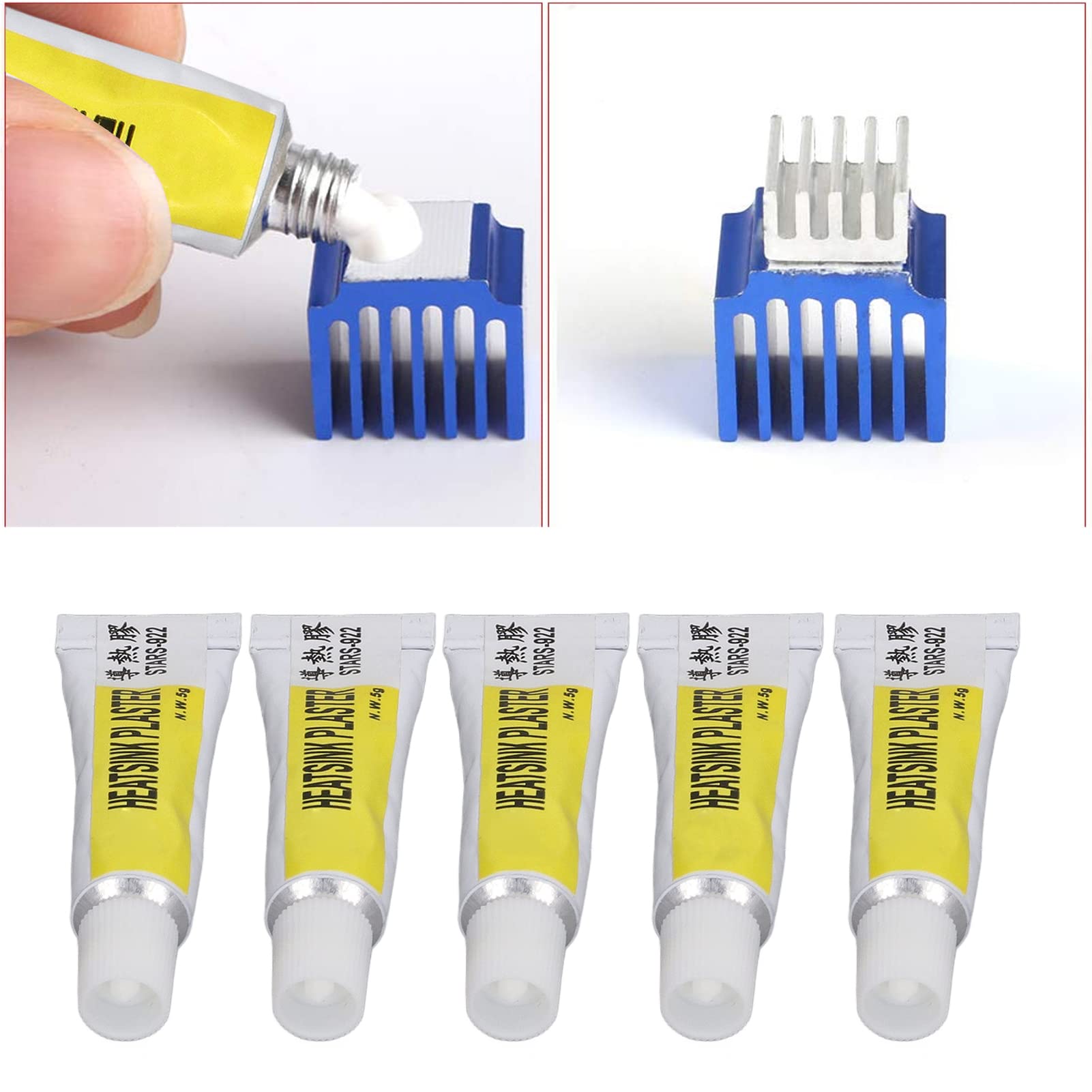 5PCS High-Performance CPU Thermal Paste - 300℃ Heat Resistant, Insulated Thermal Silicone Grease for 3D Printers, PCs & Laptops - Strong Adhesion & Bonding Thermal Compound for Efficient Heat Dissipation - Perfect for Gaming Rigs, Overclocking & Electronics Cooling