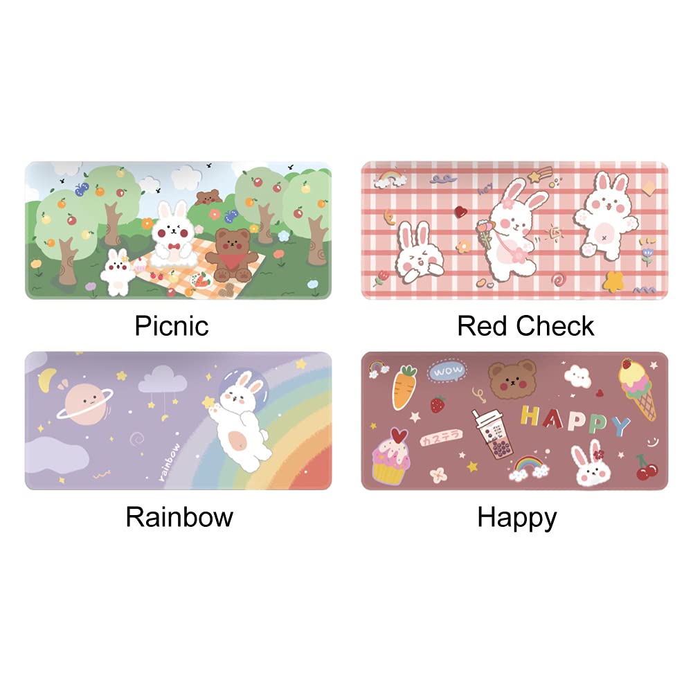 Kawaii Cartoon Mouse Pad for Teen Girls - Cute Green Desk Keyboard Mat for Laptop & Office Table - Perfect for Women's Workspace Decor & Gaming Setup