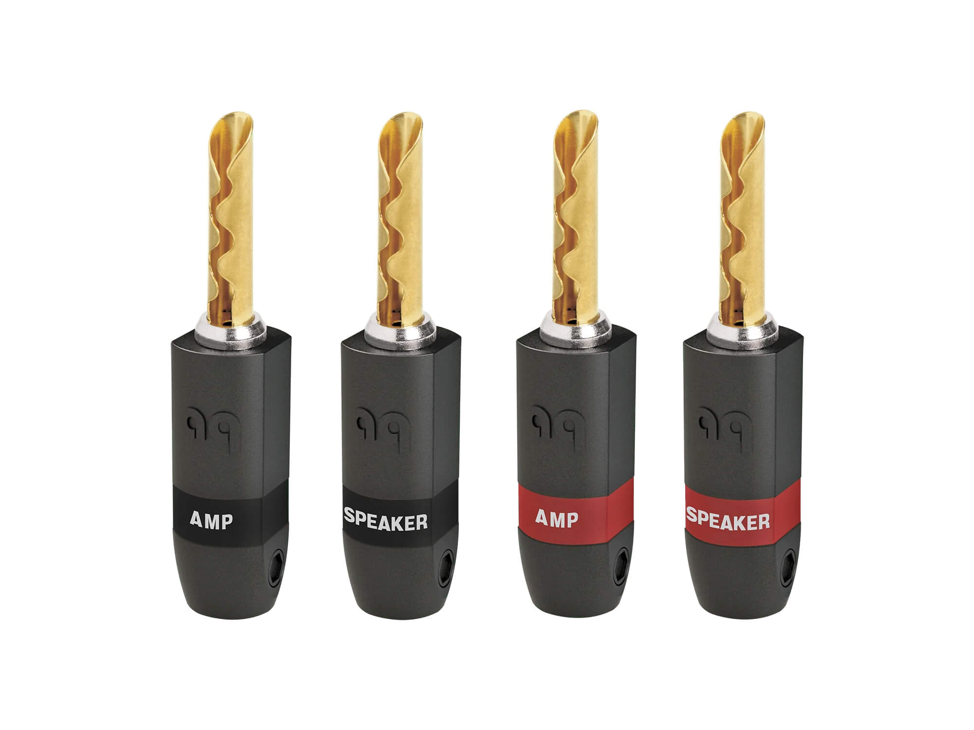 Audioquest SureGrip BAN3004G Banana Plugs - High-Quality Speaker Connectors for Home Theater & Stereo Systems - Perfect for Audiophiles & DIY Speaker Installations