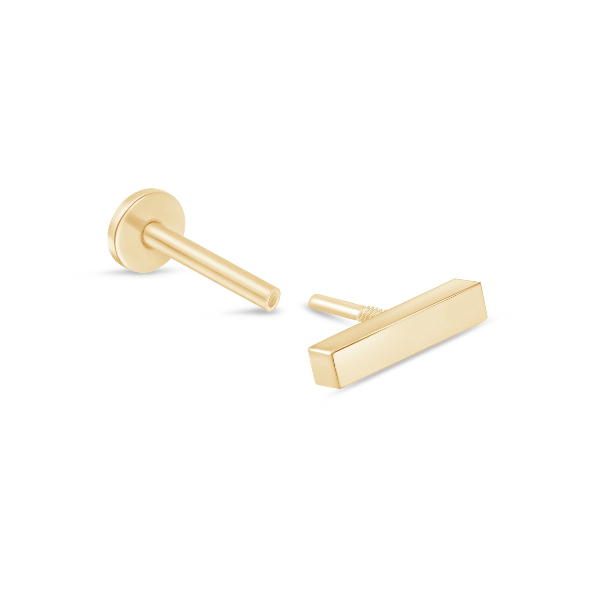 14k Solid Yellow Gold Flat Back Stud Earrings - Hypoallergenic & Tarnish-Free - Perfect for Everyday Wear, Gifts & Special Occasions