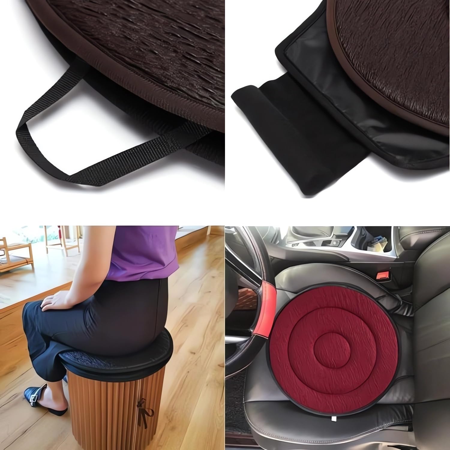 360° Rotating Car Seat Cushion with Memory Foam - Non-Slip Swivel Seat Cushion for Elderly Support & Comfort, Portable Universal Car Seat Pad for All Vehicles (Gray) | Perfect for Long Drives, Road Trips & Daily Commutes